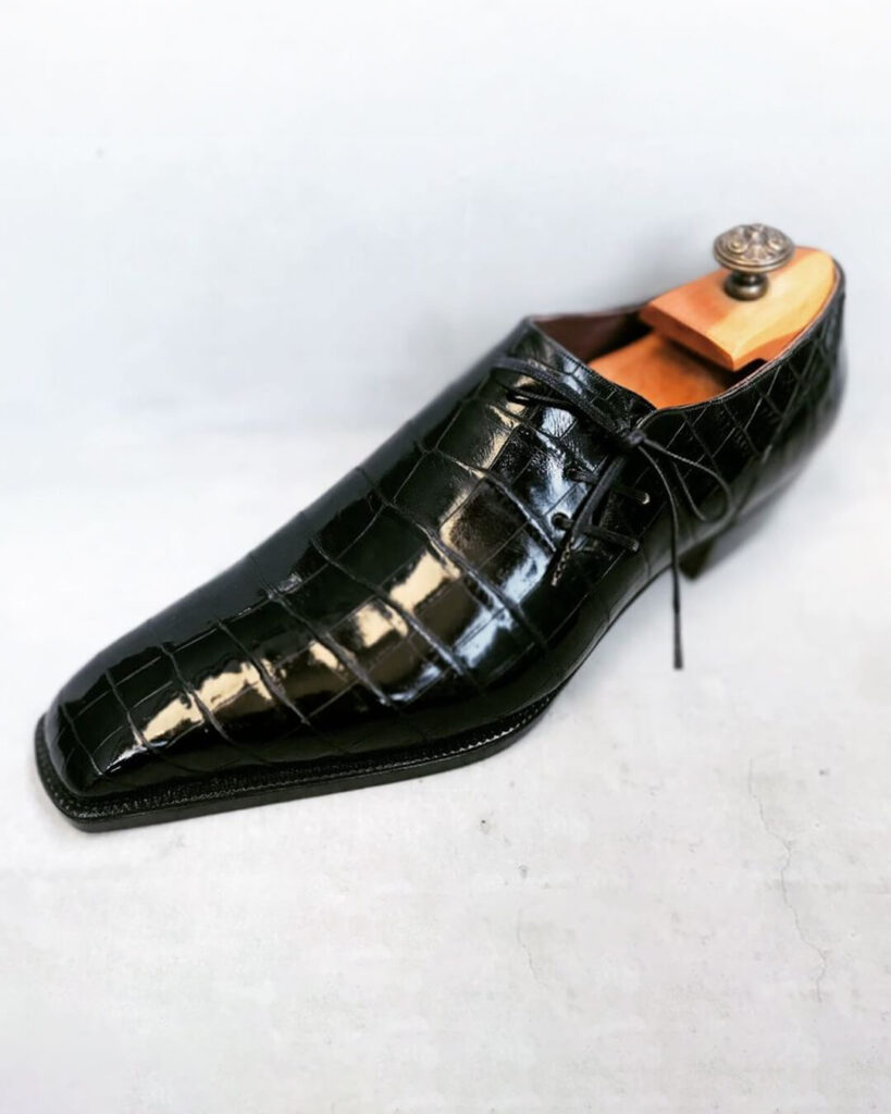 Side lace Crocodile Leather